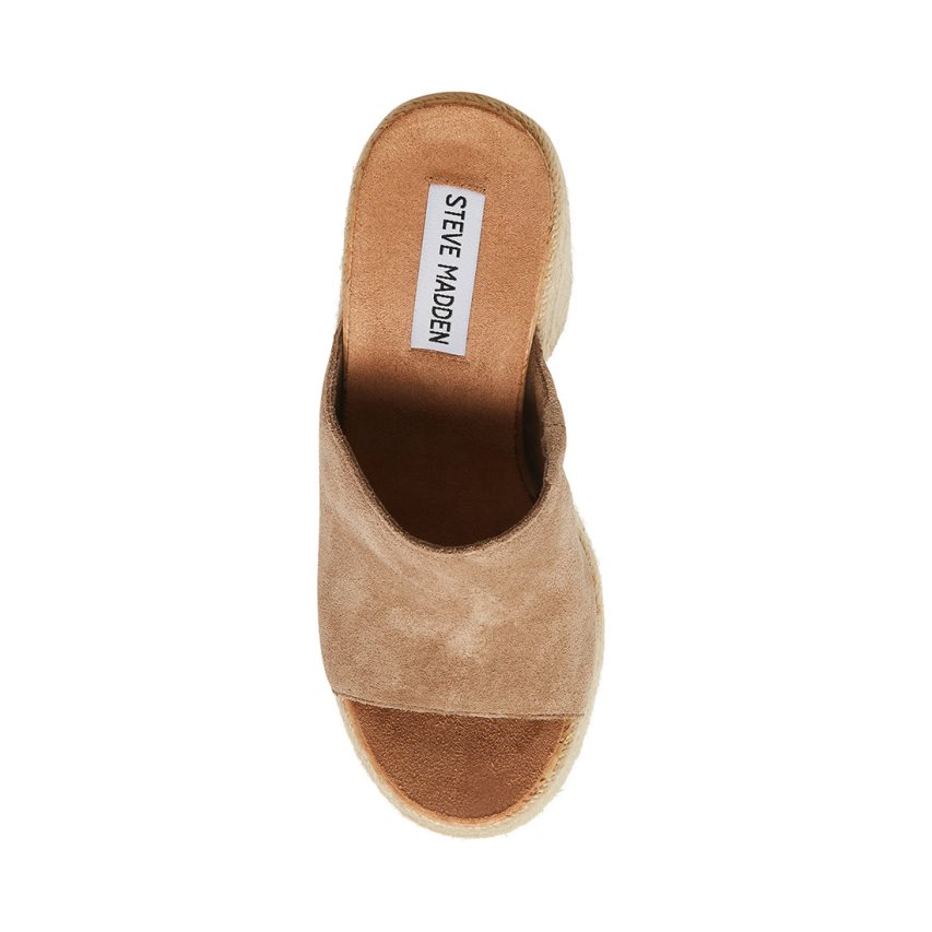 Sandalias de Plataforma Steve Madden Becca Gamuza Mujer Marrones Claro | ES JR82SE